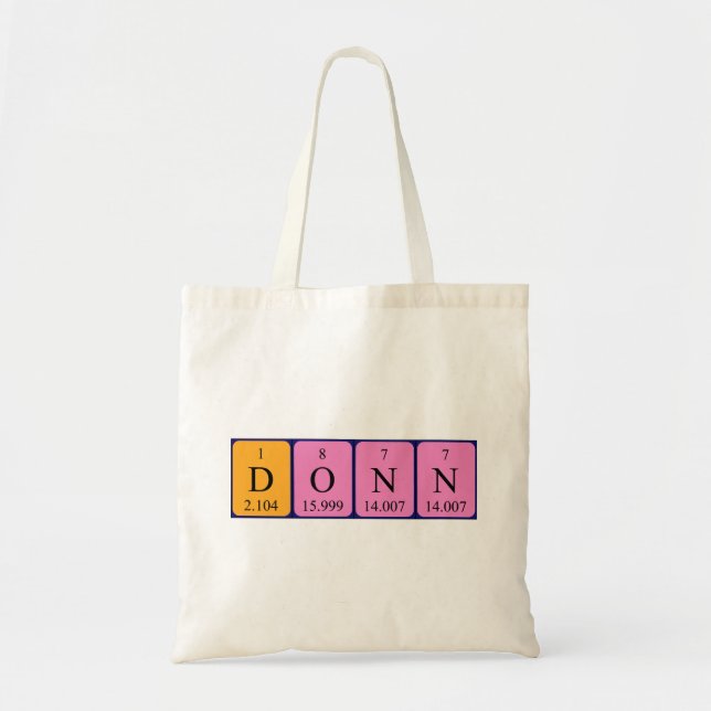 Donn periodic table name tote bag (Front)