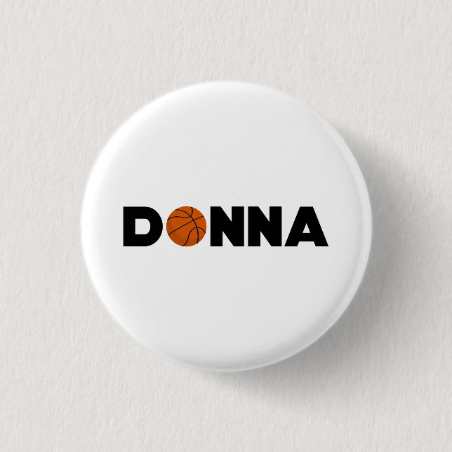 Donna Basketball 1 Inch Round Button (Front)