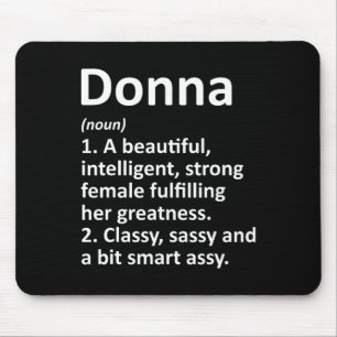 Donna Definition Personalized Name Funny Christmas Mouse Pad
