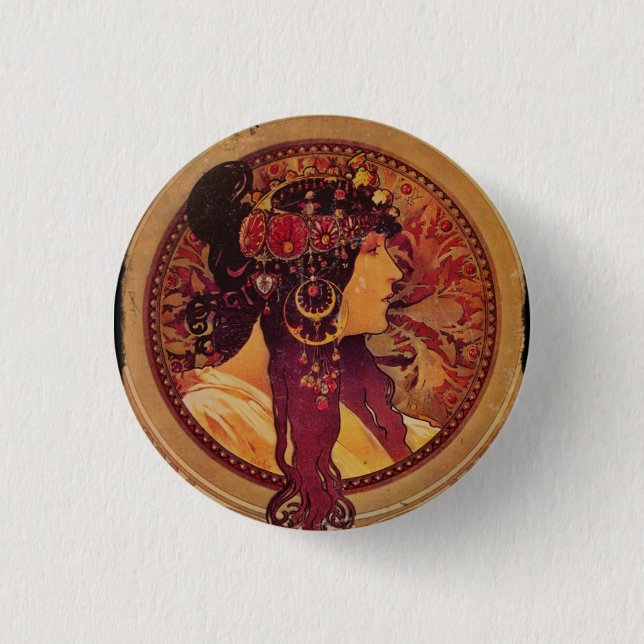 Donna Orechini with Red Hair 1 Inch Round Button (Front)