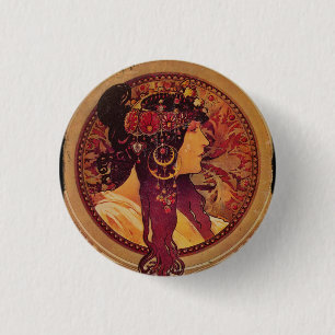 Donna Orechini with Red Hair 1 Inch Round Button