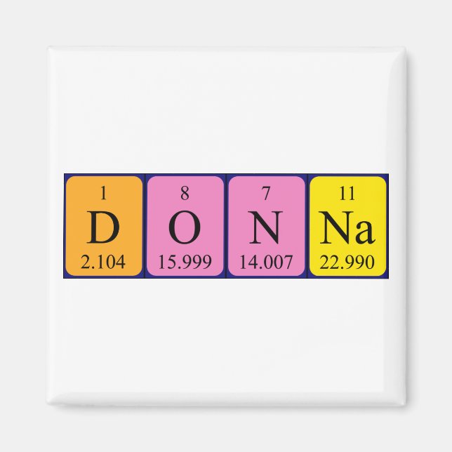 Donna periodic table name magnet (Front)