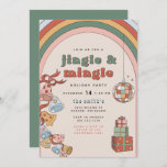 DONNA Retro Rainbow Jingle Mingle Christmas Party Invitation<br><div class="desc">This jingle and mingle Christmas party invitation features retro rainbows,  jingle bells,  disco ball and holiday gifts paired with a 70's themed font and groovy colour combination. This holiday invitation is perfect for the unique host out there that prefers something a little out of the ordinary.</div>