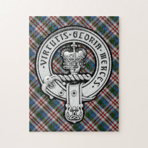 Donnachaidh (Robertson) Dress Hunting tartan Crest Jigsaw Puzzle