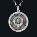 Donnachaidh (Robertson) Dress Hunting tartan Crest Silver Plated Necklace<br><div class="desc">Donnachaidh (Robertson) Dress Hunting tartan,  with Crest</div>