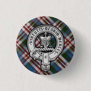 Donnachaidh (Robertson) Dress tartan Crest Badge 1 Inch Round Button