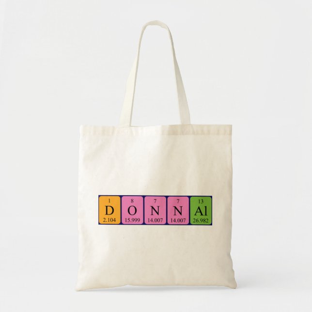 Donnal periodic table name tote bag (Front)