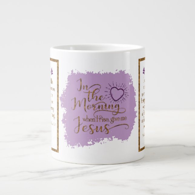 "Donne-moi Jésus" Jumbo Mug (violet/or) (Devant)