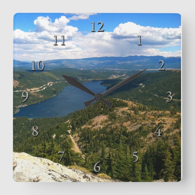 Donner Lake, California Square Wall Clock (Front)