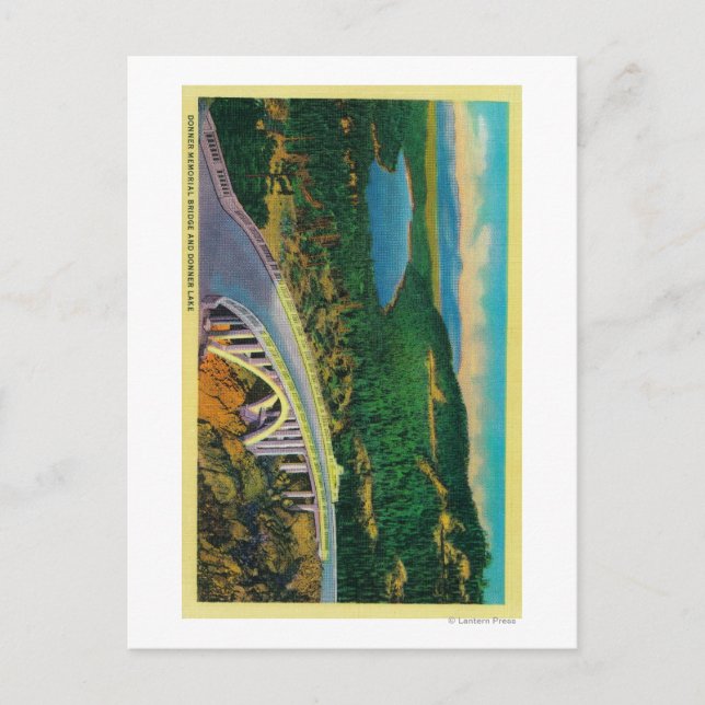 Donner Memorial Bridge and Postcard (Front)