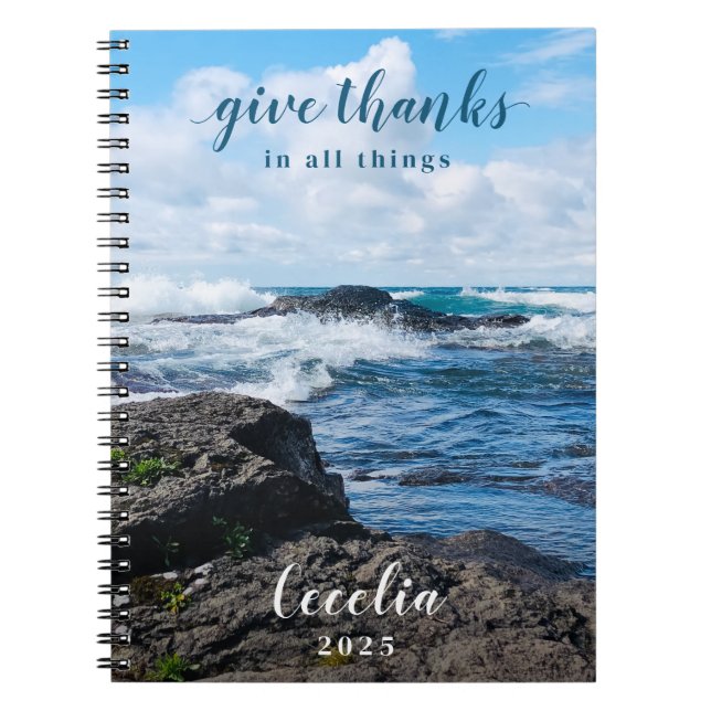 Donner Merci Christian Quote Beach Carnet photo (Devant)