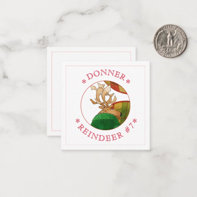 DONNER REINDEER 2.5" Square Flat Card (Front/Back In Situ)