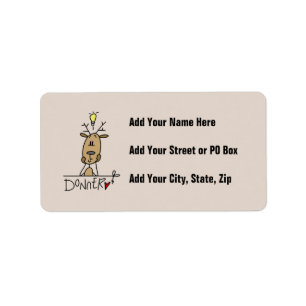Donner Reindeer Christmas T-shirts and Gifts Label