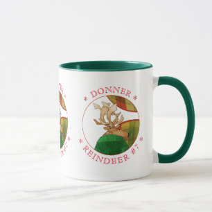 DONNER REINDEER Hunter Green Combo Mug