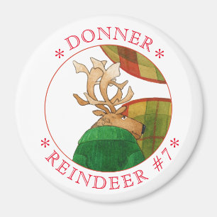 DONNER REINDEER Round Magnet