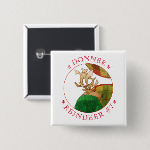 DONNER REINDEER Square Pin Button