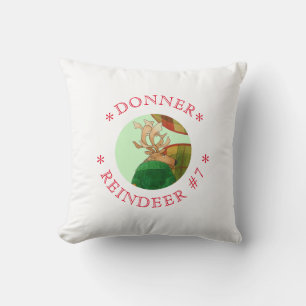 DONNER REINDEER Square Throw Pillow