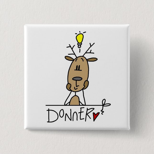 Donner Reindeer T-shirts and Gifts 2 Inch Square Button (Front)