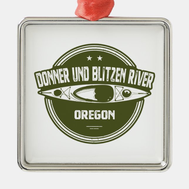 Donner und Blitzen River Oregon Kayaking Metal Ornament (Front)