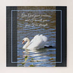 Donnez à Dieu votre faible Swan Jigsaw Puzzle