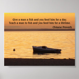 Donnez à un homme une affiche de poisson