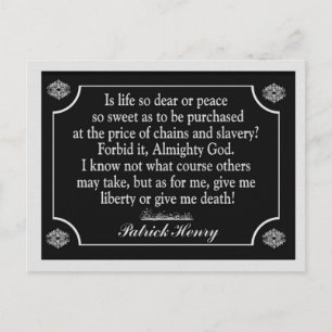 Donnez la liberté ou donnez-moi la mort - carte po