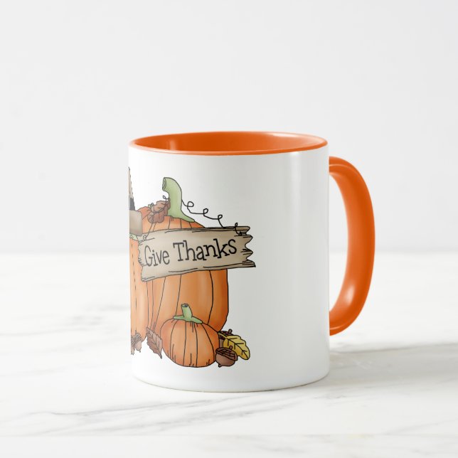 Donnez Merci 11 oz Combo Mug (Devant droit)