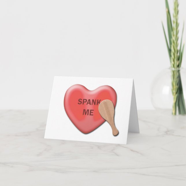 "Donnez- une fesséemoi" carte de Valentine (Devant)