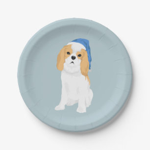 Donnie The Cute Blenheim Cavalier Spaniel Puppy Paper Plate