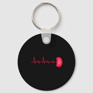 Donor - Ekg Heartbeat Kidney Disease Awareness Keychain