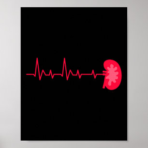 Donor - Ekg Heartbeat Kidney Disease Awareness Poster