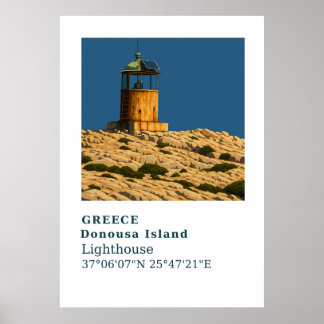 Donousa Greece Lighthouse Wall Art 
