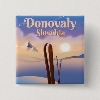 Donovaly Slovakia Ski poster. 2 Inch Square Button