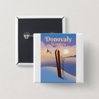 Donovaly Slovakia Ski poster. 2 Inch Square Button