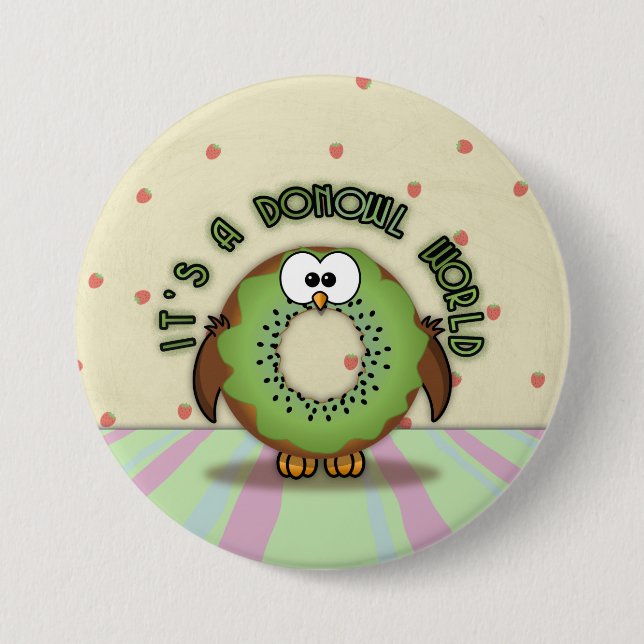 donowl kiwi- 3 inch round button (Front)