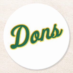 Dons Script Logo Round Paper Coaster