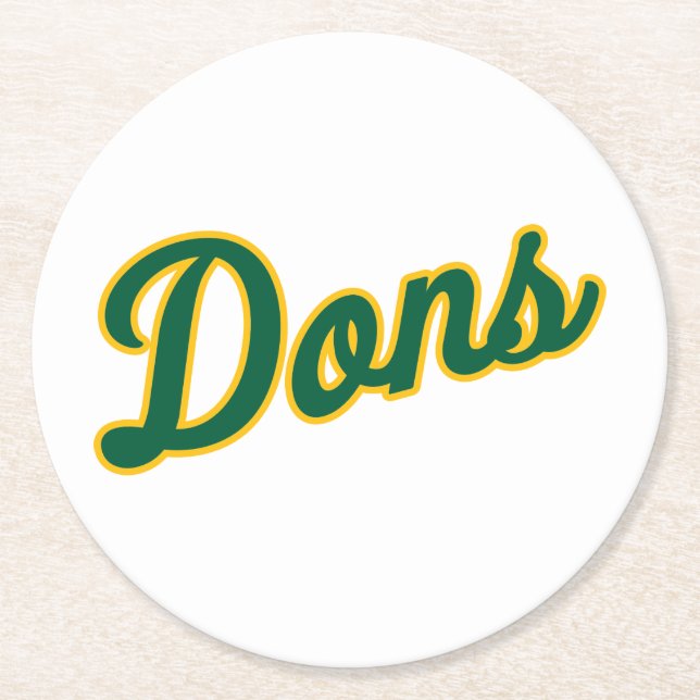 Dons Script Logo Round Paper Coaster (Front)