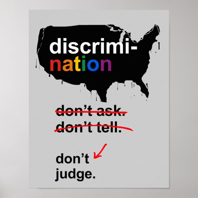 Don't ask. Don't tell. Don't judge Poster (Front)