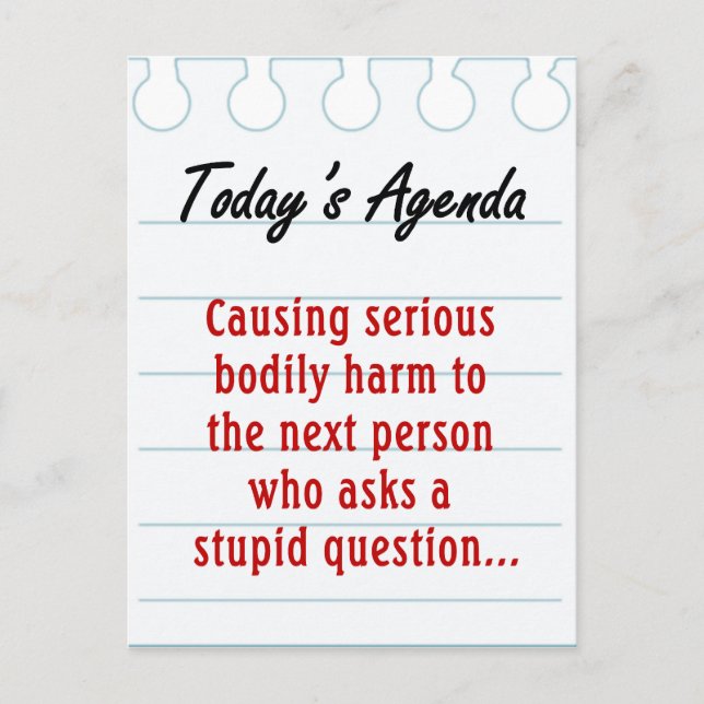 Don't Ask Stupid Questions (2) Postcard (Front)