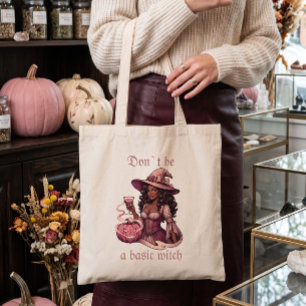 Don't Be A Basic Witch Black Girl With Cocktail Tote Bag