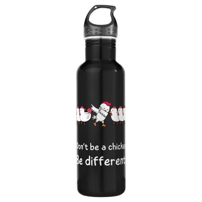 Don't be a chicken, be different! 710 ml water bottle (Front)