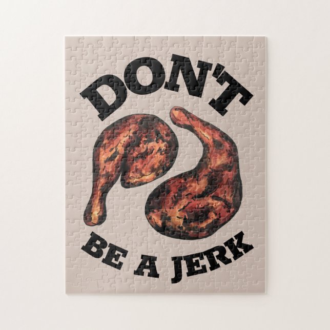 Don't Be a Jerk Jamaican Jerk Chicken Legs Foodie Jigsaw Puzzle (Vertical)