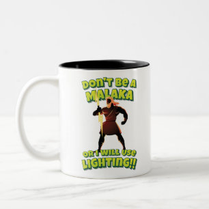 Don't Be A Malaka Or I Will Use Lighting!! Zeus Two-Tone Coffee Mug
