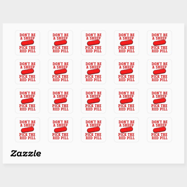 DON'T BE A SHEEP PICK THE RED PILL Stickers (Sheet)