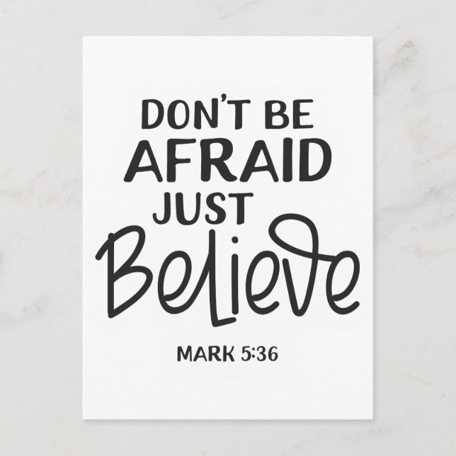 Don't be afraid just believe bible verses holiday postcard (Front)