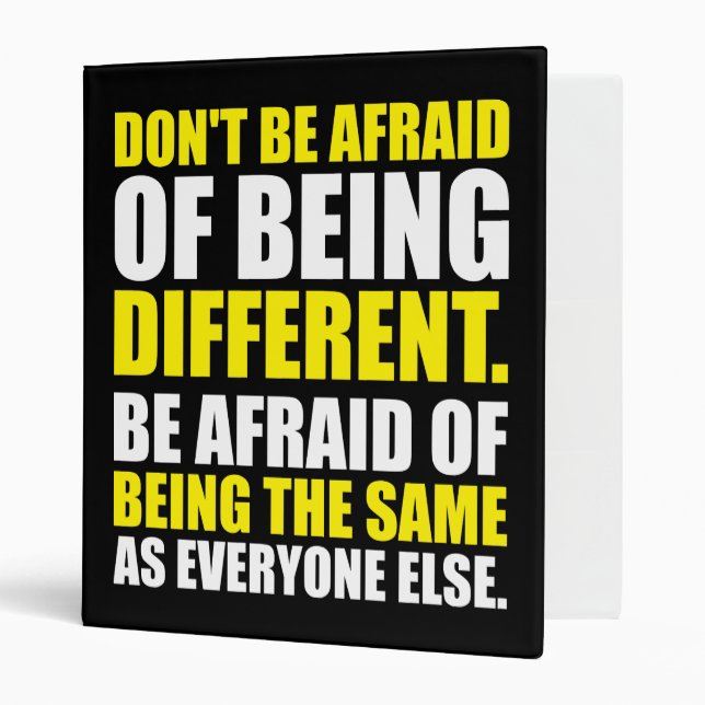Don't Be Afraid Of Being Different - Motivational Binder (Front/Inside)