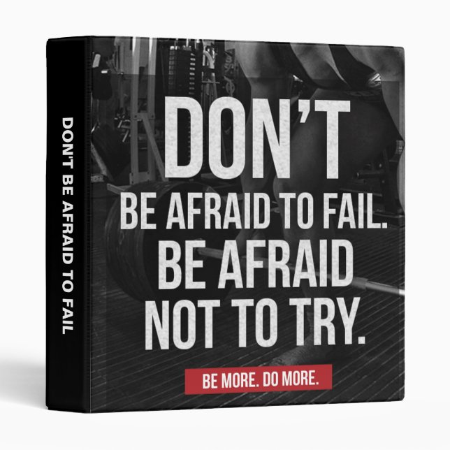 Don't Be Afraid To Fail - Gym Motivational Binder (Front/Spine)