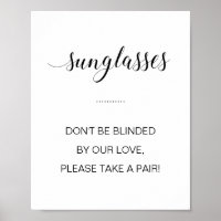 Don't Be Blinded By Our Love Sunglasses Wedding