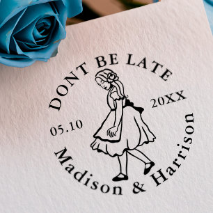 Don't Be Late Alice In Wonderland Save Our Date Self-inking Stamp