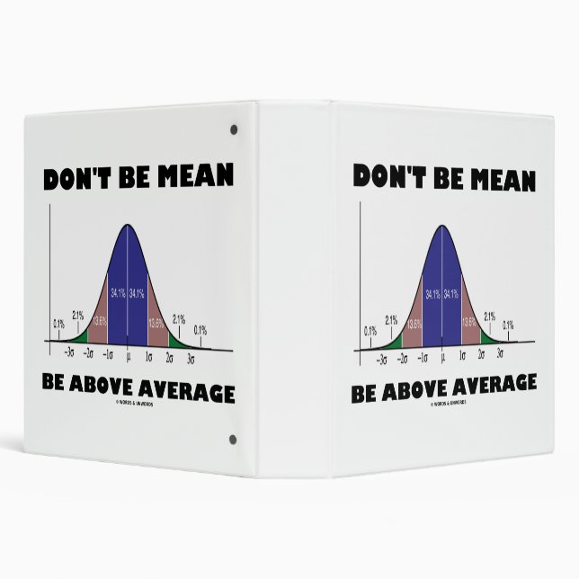 Don't Be Mean Be Above Average Stats Advice Humour Binder (Background)